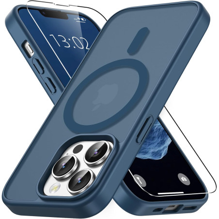 Vansdon Magnétique Coque pour iPhone 13 Pro Max avec 1 Verre Trempé, Compatible avec MagSafe, Protection Contre Les Chutes de qu