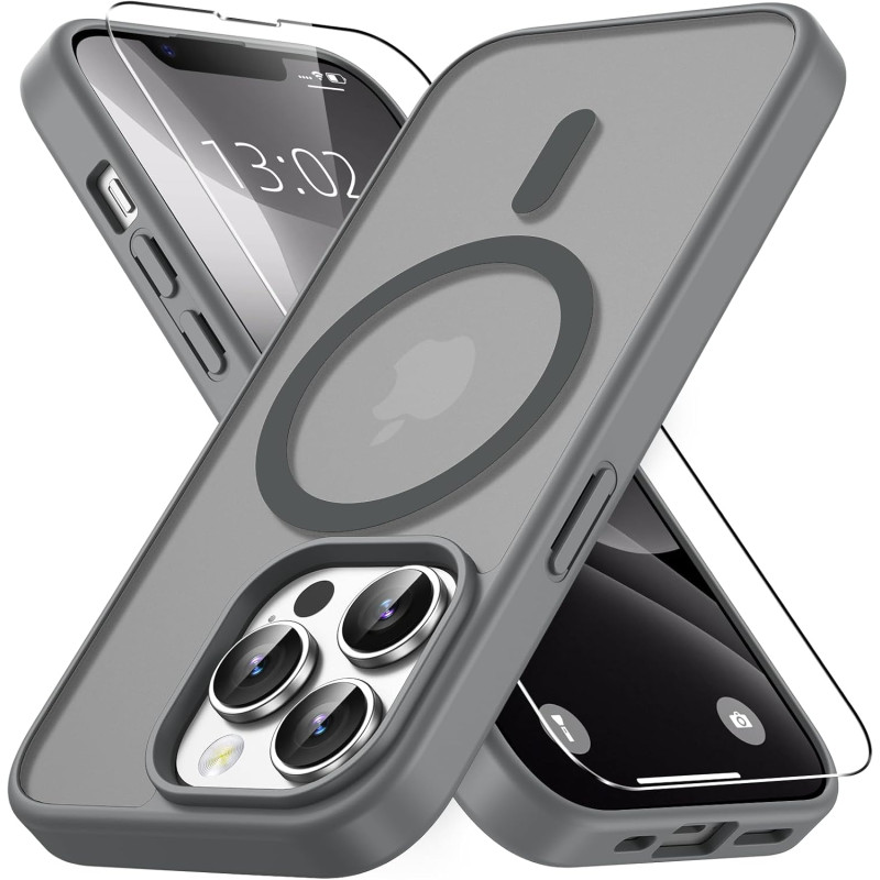 Vansdon Magnétique Coque pour iPhone 13 Pro avec 1 Verre Trempé, Compatible avec MagSafe, Protection Contre Les Chutes de qualit