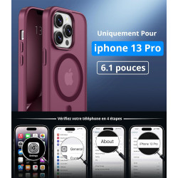 Vansdon Magnétique Coque pour iPhone 13 Pro avec 1 Verre Trempé, Compatible avec MagSafe, Protection Contre Les Chutes de qualit
