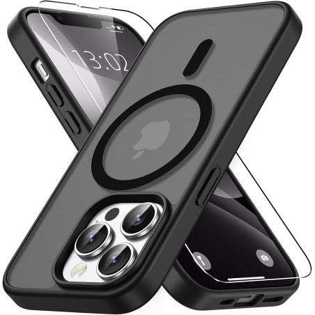 Vansdon Magnétique Coque pour iPhone 13 Pro avec 1 Verre Trempé, Compatible avec MagSafe, Protection Contre Les Chutes de qualit
