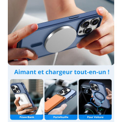 Vansdon Magnétique Coque pour iPhone 13 Pro avec 1 Verre Trempé, Compatible avec MagSafe, Protection Contre Les Chutes de qualit