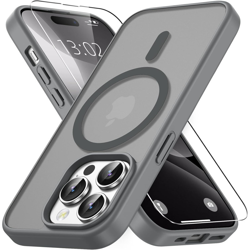 Vansdon Magnétique Coque pour iPhone 14 Pro avec 1 Verre Trempé, Compatible avec MagSafe, Protection Contre Les Chutes de qualit