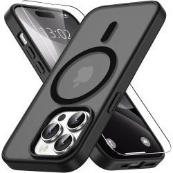 Vansdon Magnétique Coque pour iPhone 14 Pro avec 1 Verre Trempé, Compatible avec MagSafe, Protection Contre Les Chutes de qualit