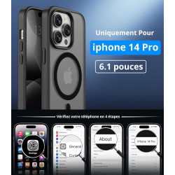 Vansdon Magnétique Coque pour iPhone 14 Pro avec 1 Verre Trempé, Compatible avec MagSafe, Protection Contre Les Chutes de qualit