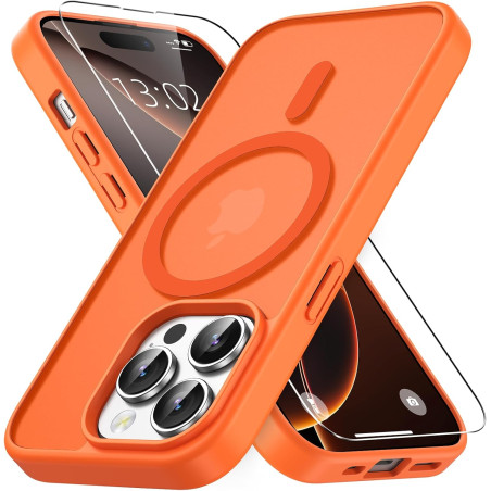 Vansdon magnétique coque pour iphone 14 pro avec 1 verre trempé, compatible avec magsafe, protection contre les chutes de qualit