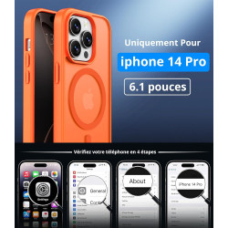Vansdon magnétique coque pour iphone 14 pro avec 1 verre trempé, compatible avec magsafe, protection contre les chutes de qualit