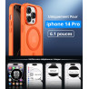 Vansdon magnétique coque pour iphone 14 pro avec 1 verre trempé, compatible avec magsafe, protection contre les chutes de qualit