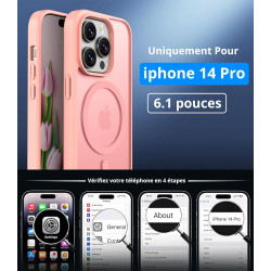 Vansdon Magnétique Coque pour iPhone 14 Pro avec 1 Verre Trempé, Compatible avec MagSafe, Protection Contre Les Chutes de qualit