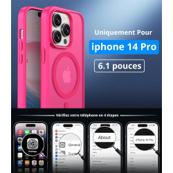 Vansdon Magnétique Coque pour iPhone 14 Pro avec 1 Verre Trempé, Compatible avec MagSafe, Protection Contre Les Chutes de qualit