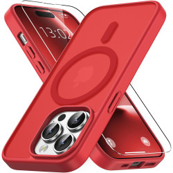 Vansdon Magnétique Coque pour iPhone 14 Pro avec 1 Verre Trempé, Compatible avec MagSafe, Protection Contre Les Chutes de qualit