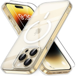 Vansdon Magnétique Coque pour iPhone 14 Pro avec 1 Verre Trempé, Compatible avec MagSafe, Protection Contre Les Chutes de qualit
