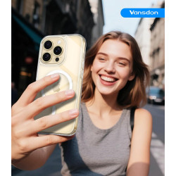 Vansdon Magnétique Coque pour iPhone 14 Pro avec 1 Verre Trempé, Compatible avec MagSafe, Protection Contre Les Chutes de qualit