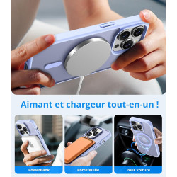 Vansdon Magnétique Coque pour iPhone 14 Pro avec 1 Verre Trempé, Compatible avec MagSafe, Protection Contre Les Chutes de qualit