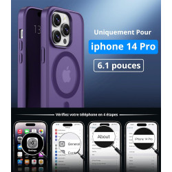 Vansdon Magnétique Coque pour iPhone 14 Pro avec 1 Verre Trempé, Compatible avec MagSafe, Protection Contre Les Chutes de qualit