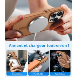 Vansdon Magnétique Coque pour iPhone 14 Pro avec 1 Verre Trempé, Compatible avec MagSafe, Protection Contre Les Chutes de qualit