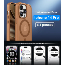 Vansdon Magnétique Coque pour iPhone 14 Pro avec 1 Verre Trempé, Compatible avec MagSafe, Protection Contre Les Chutes de qualit