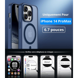 Vansdon Magnétique Coque pour iPhone 14 Pro Max avec 1 Verre Trempé, Compatible avec MagSafe, Protection Contre Les Chutes de qu