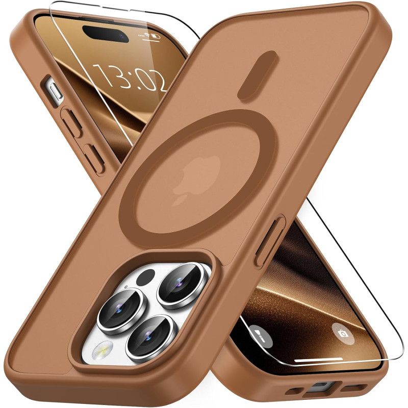 Vansdon Magnétique Coque pour iPhone 14 Pro Max avec 1 Verre Trempé, Compatible avec MagSafe, Protection Contre Les Chutes de qu