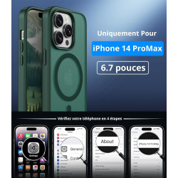 Vansdon Magnétique Coque pour iPhone 14 Pro Max avec 1 Verre Trempé, Compatible avec MagSafe, Protection Contre Les Chutes de qu