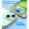Vansdon Magnétique Coque pour iPhone 15 avec 1 Verre Trempé, Compatible avec MagSafe, Protection Contre Les Chutes de qualité Mi