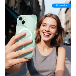 Vansdon Magnétique Coque pour iPhone 15 avec 1 Verre Trempé, Compatible avec MagSafe, Protection Contre Les Chutes de qualité Mi