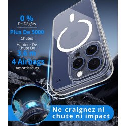 Vansdon Magnétique Coque pour iPhone 15 Pro Max avec 1 Verre Trempé, Compatible avec MagSafe, Protection Contre Les Chutes de qu