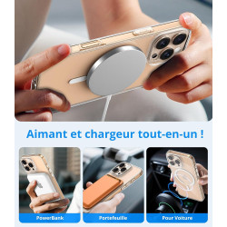 Vansdon Magnétique Coque pour iPhone 16 Pro avec 1 Verre Trempé, Compatible avec MagSafe, Protection Contre Les Chutes de qualit