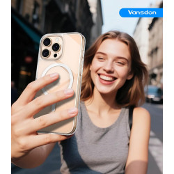 Vansdon Magnétique Coque pour iPhone 16 Pro avec 1 Verre Trempé, Compatible avec MagSafe, Protection Contre Les Chutes de qualit
