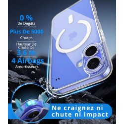 Vansdon Magnétique Coque pour iPhone 16 avec 1 Verre Trempé, Compatible avec MagSafe, Protection Contre Les Chutes de qualité Mi