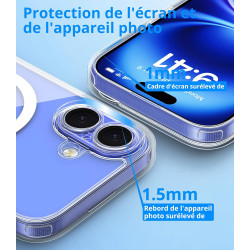 Vansdon Magnétique Coque pour iPhone 16 avec 1 Verre Trempé, Compatible avec MagSafe, Protection Contre Les Chutes de qualité Mi