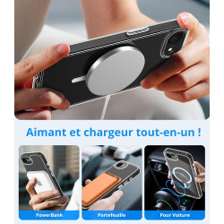 Vansdon Magnétique Coque pour iPhone 16e/ iphone 17e avec 1 Verre Trempé, Compatible avec MagSafe, Protection Contre Les Chutes 