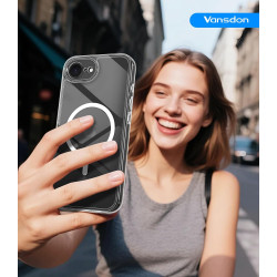 Vansdon Magnétique Coque pour iPhone 16e/ iphone 17e avec 1 Verre Trempé, Compatible avec MagSafe, Protection Contre Les Chutes 