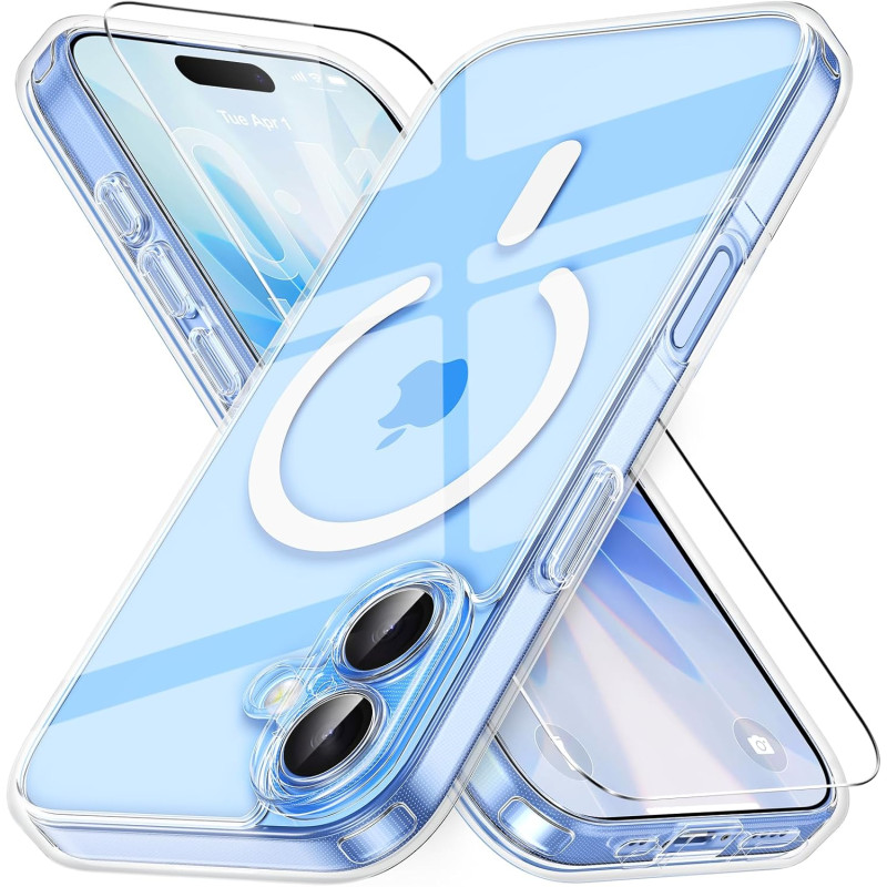 Vansdon Magnétique Coque pour iPhone 17 avec 1 Verre Trempé, Compatible avec MagSafe, Protection Contre Les Chutes de qualité Mi