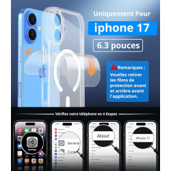 Vansdon Magnétique Coque pour iPhone 17 avec 1 Verre Trempé, Compatible avec MagSafe, Protection Contre Les Chutes de qualité Mi