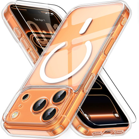 Vansdon Magnétique Coque pour iPhone 17 Pro Max avec 1 Verre Trempé, Compatible avec MagSafe, Protection Contre Les Chutes de qu
