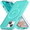Coque Vansdon Magnétique pour iPhone 15, 1 Verre Trempé, Compatible MagSafe, Protection Militaire, Coque Mat Translucide Fine An