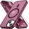 Coque Vansdon Magnétique pour iPhone 15, 1 Verre Trempé, Compatible MagSafe, Protection Militaire, Coque Mat Translucide Fine An