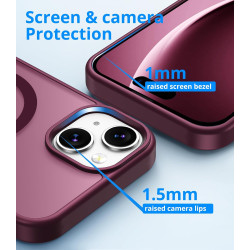 Coque Vansdon Magnétique pour iPhone 15, 1 Verre Trempé, Compatible MagSafe, Protection Militaire, Coque Mat Translucide Fine An