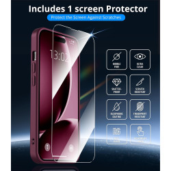 Coque Vansdon Magnétique pour iPhone 15, 1 Verre Trempé, Compatible MagSafe, Protection Militaire, Coque Mat Translucide Fine An
