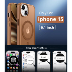 Vansdon Magnétique Coque pour iPhone 15 avec 1 Verre Trempé, Compatible avec MagSafe, Protection Contre Les Chutes de qualité Mi
