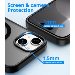Coque Vansdon Magnétique pour iPhone 15, 1 Verre Trempé, Compatible MagSafe, Protection Militaire, Coque Mat Translucide Fine An