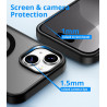 Coque Vansdon Magnétique pour iPhone 15, 1 Verre Trempé, Compatible MagSafe, Protection Militaire, Coque Mat Translucide Fine An