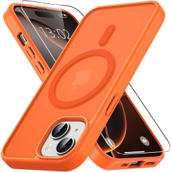 Vansdon magnétique coque pour iphone 15 avec 1 verre trempé, compatible avec magsafe, protection contre les chutes de qualité mi