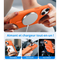 Vansdon magnétique coque pour iphone 15 avec 1 verre trempé, compatible avec magsafe, protection contre les chutes de qualité mi