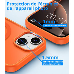 Vansdon magnétique coque pour iphone 15 avec 1 verre trempé, compatible avec magsafe, protection contre les chutes de qualité mi