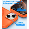 Vansdon magnétique coque pour iphone 15 avec 1 verre trempé, compatible avec magsafe, protection contre les chutes de qualité mi