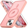 Coque Vansdon Magnétique pour iPhone 15, 1 Verre Trempé, Compatible MagSafe, Protection Militaire, Coque Mat Translucide Fine An