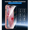 Coque Vansdon Magnétique pour iPhone 15, 1 Verre Trempé, Compatible MagSafe, Protection Militaire, Coque Mat Translucide Fine An