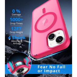 Coque Vansdon Magnétique pour iPhone 15, Verre Trempé 1PC, Compatible MagSafe, Protection Militaire, Coque Mat Translucide Fine 