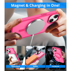 Coque Vansdon Magnétique pour iPhone 15, Verre Trempé 1PC, Compatible MagSafe, Protection Militaire, Coque Mat Translucide Fine 